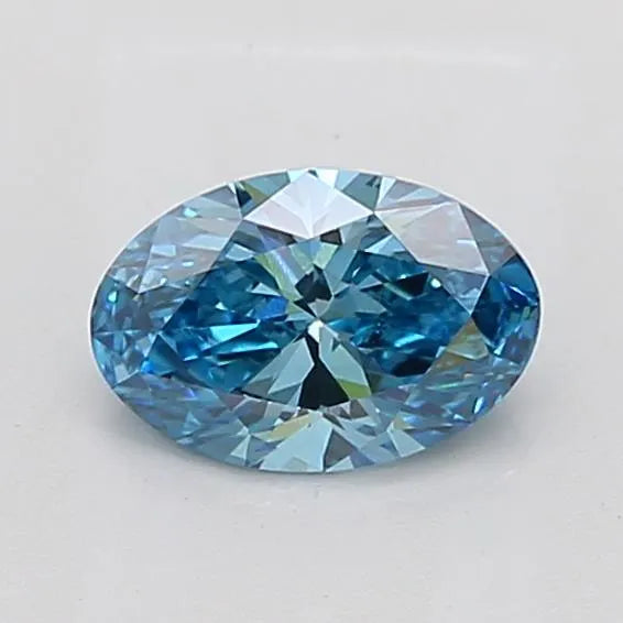 1.02ct Oval Lab Grown Diamond (Colour Fancy Vivid Blue, Clarity VVS2, IGI Certified)