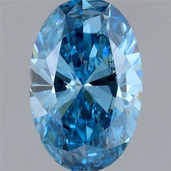 1.08ct Oval Lab Grown Diamond (Colour Fancy Vivid Blue, Clarity VS1, IGI Certified)