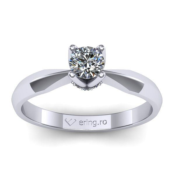 Inel de logodna cu diamant rotund