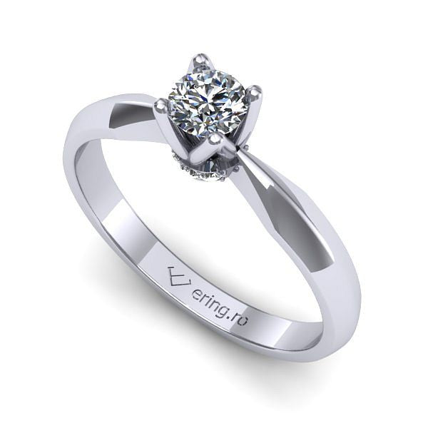 Inel de logodna din aur alb cu diamant