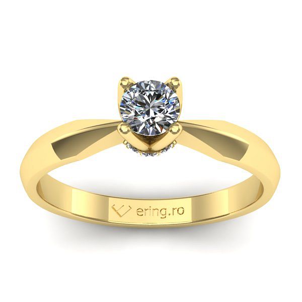 Inel cu diamant rotund