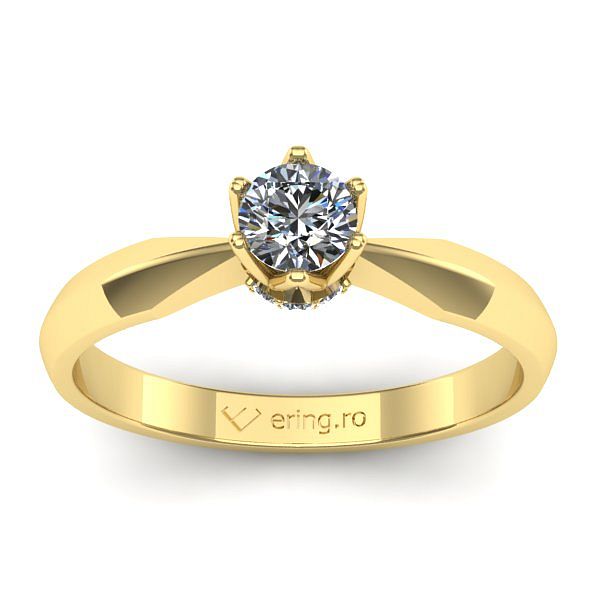 Inel logodna cu diamant rotund