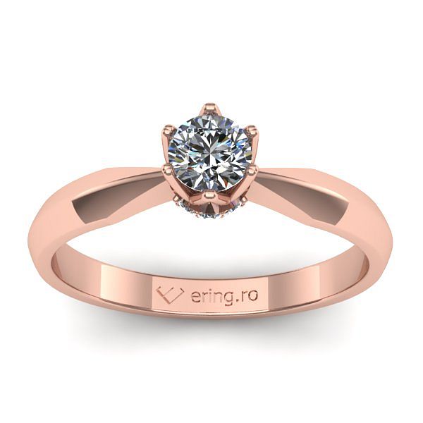 Inel de logodna cu diamant rotund