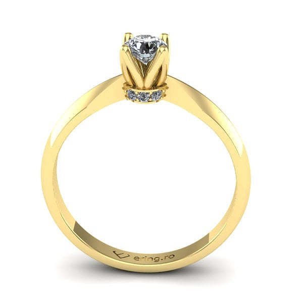 Inel logodna halo cu diamant