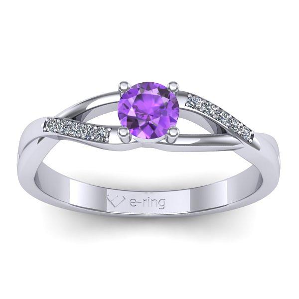 Inel cu ametist rotund