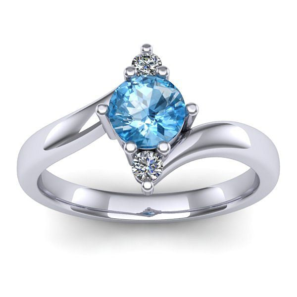 Inel cu topaz blue rotund