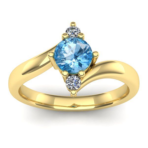 Inel logodna cu topaz blue rotund