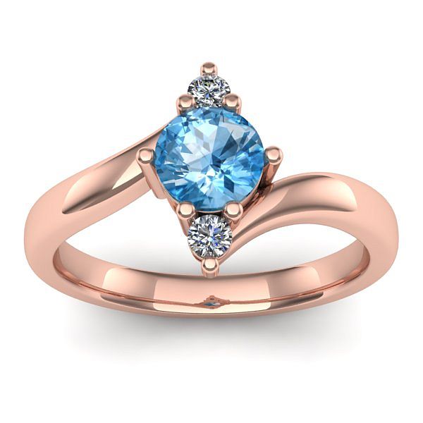 Inel de logodna cu topaz blue rotund