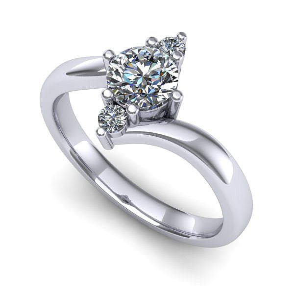 Inel din aur alb cu safir alb