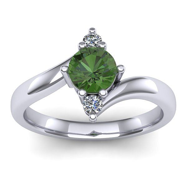 Inel logodna cu peridot rotund