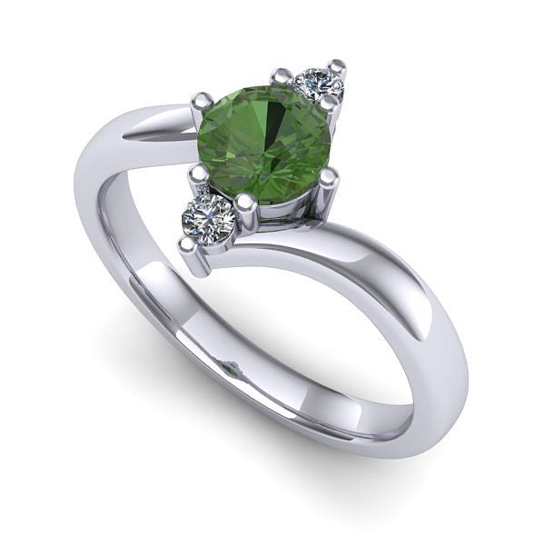 Inel din aur alb cu peridot