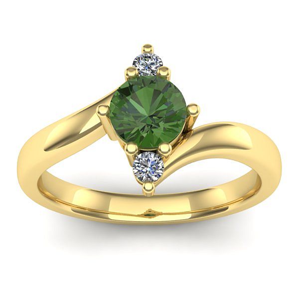 Inel de logodna cu peridot rotund