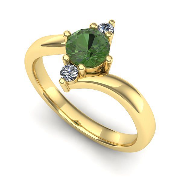 Inel din aur galben cu peridot