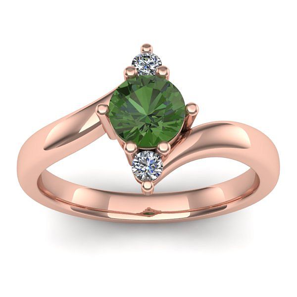 Inel de logodna cu peridot rotund