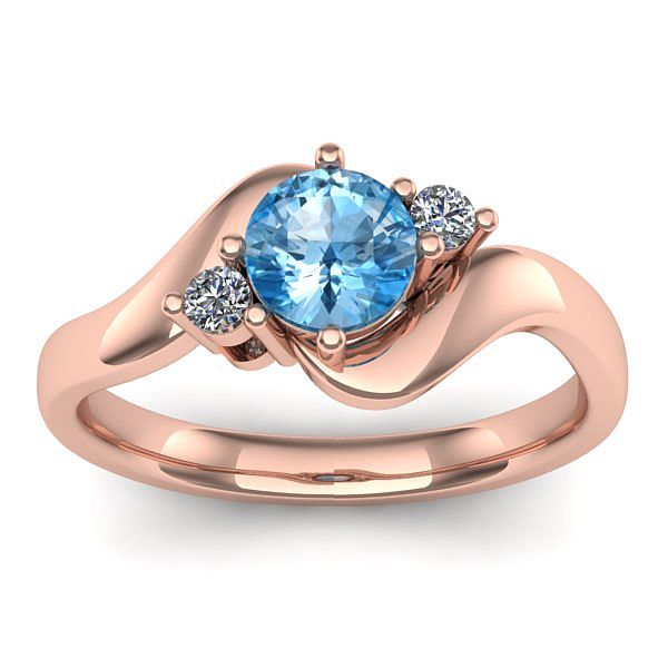 Inel cu topaz blue rotund
