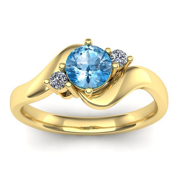 Inel logodna cu topaz blue rotund