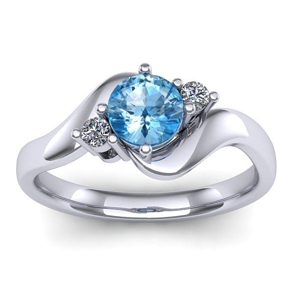 Inel cu topaz blue rotund