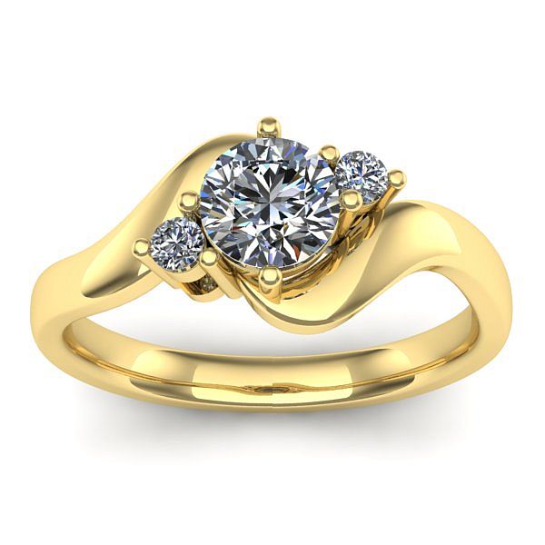 Inel de logodna cu safir alb rotund