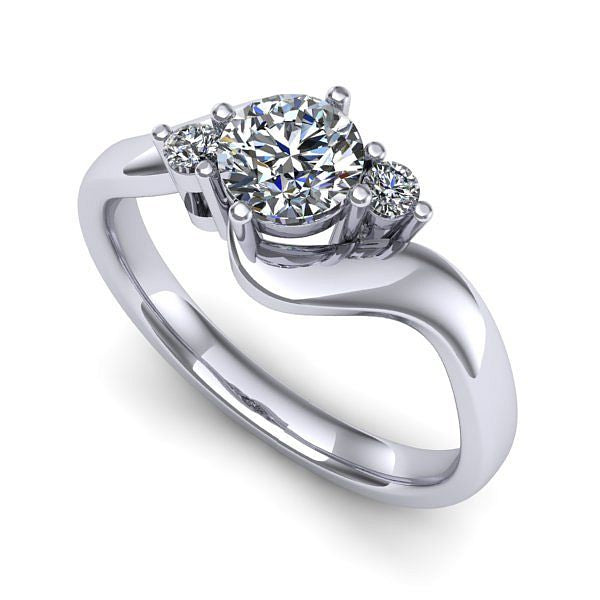 Inel din aur alb cu safir alb