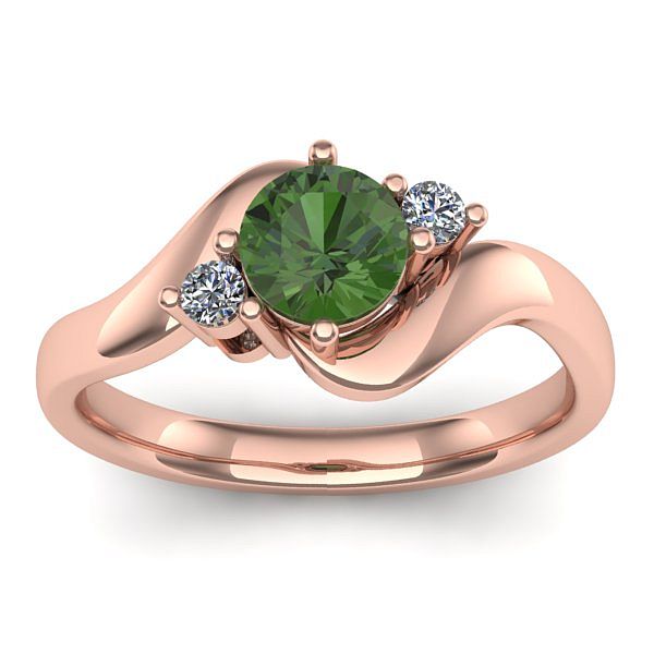 Inel cu peridot rotund
