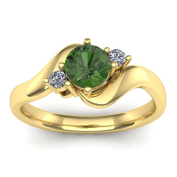 Inel logodna cu peridot rotund