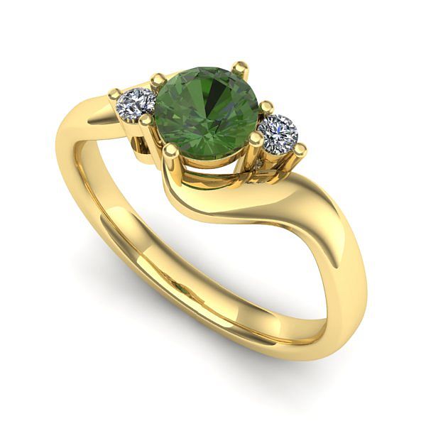 Inel de logodna din aur galben cu peridot