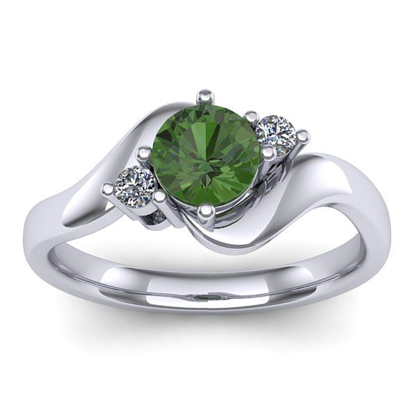 Inel de logodna cu peridot rotund