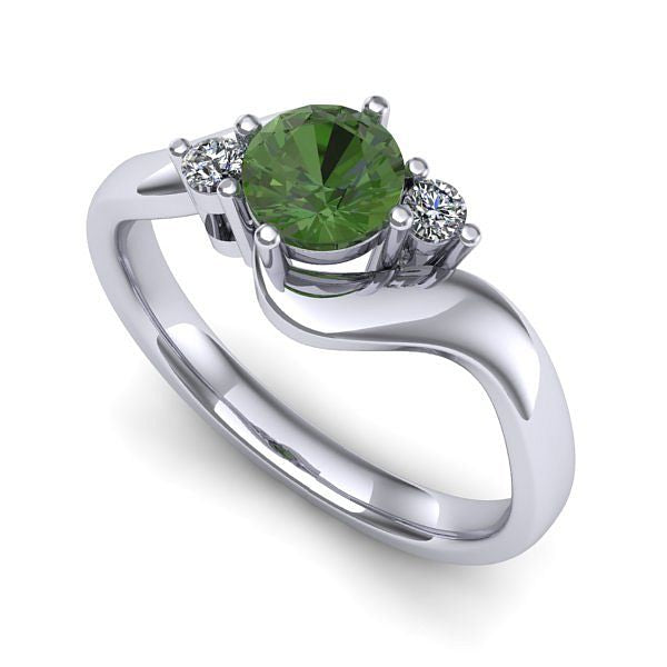 Inel din aur alb cu peridot