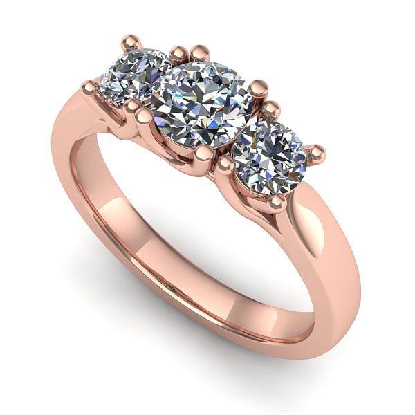 Inel logodna din aur roz cu diamant de laborator