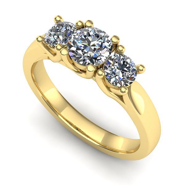 Inel logodna din aur galben cu diamant de laborator