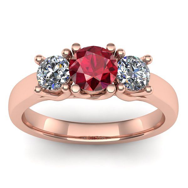 Inel de logodna cu rubin rotund