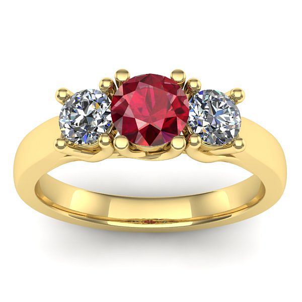 Inel de logodna cu rubin rotund