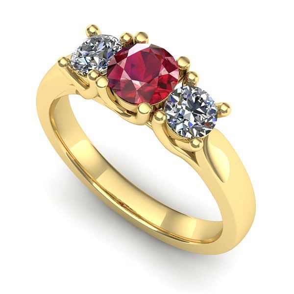 Inel din aur galben cu rubin