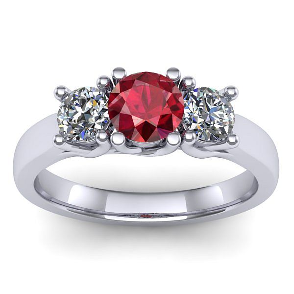 Inel cu rubin rotund