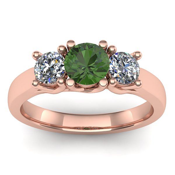 Inel de logodna cu peridot rotund