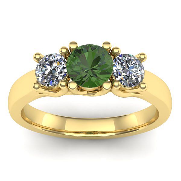 Inel cu peridot rotund