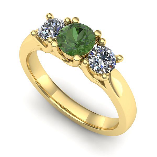 Inel logodna din aur galben cu peridot