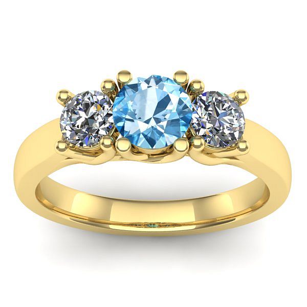 Inel cu topaz blue rotund