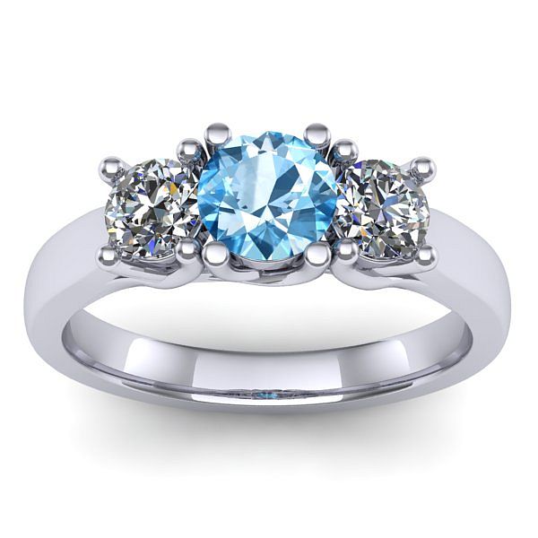 Inel cu topaz blue rotund