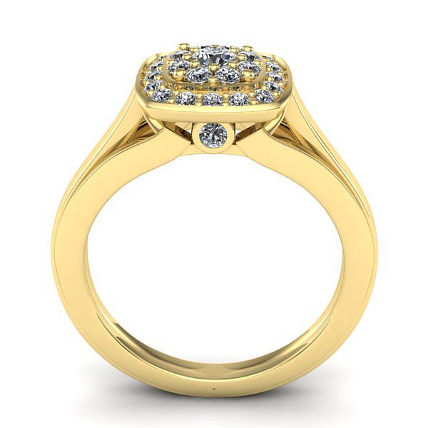 Inel logodna halo cu diamant