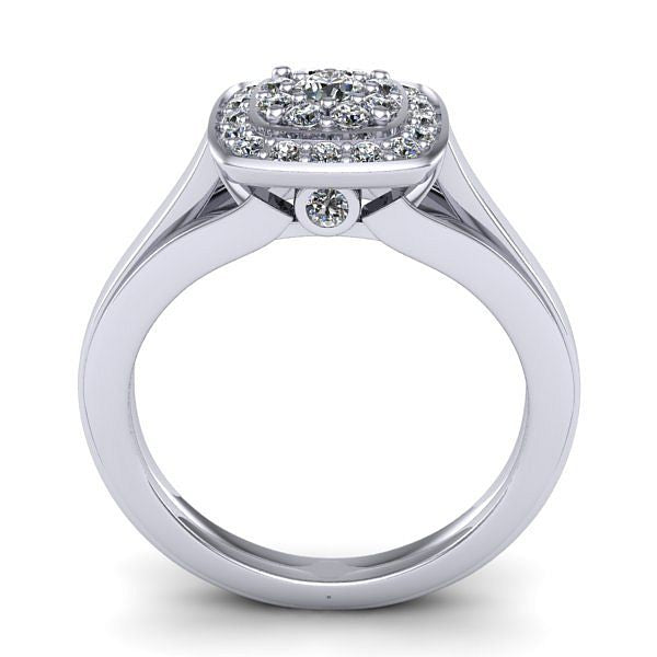 Inel logodna halo cu diamant