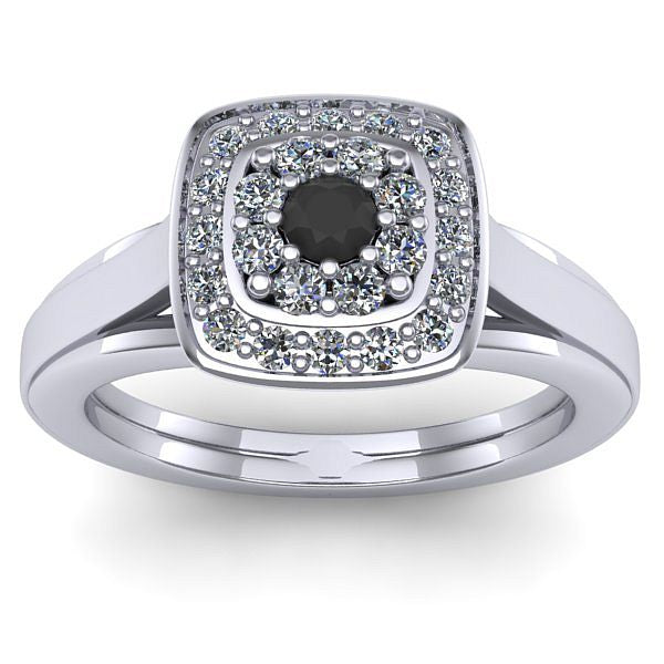 Inel logodna cu diamant negru rotund