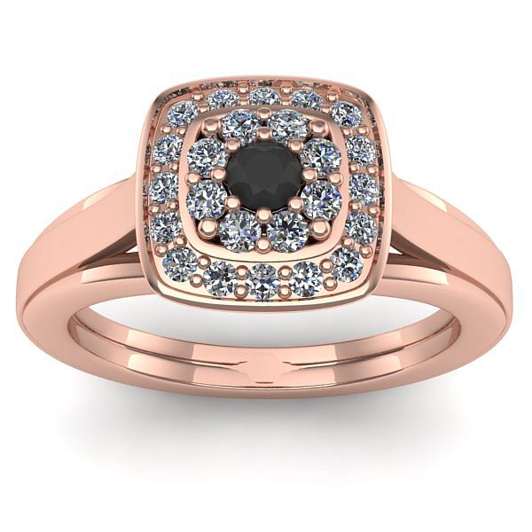 Inel logodna cu diamant negru rotund