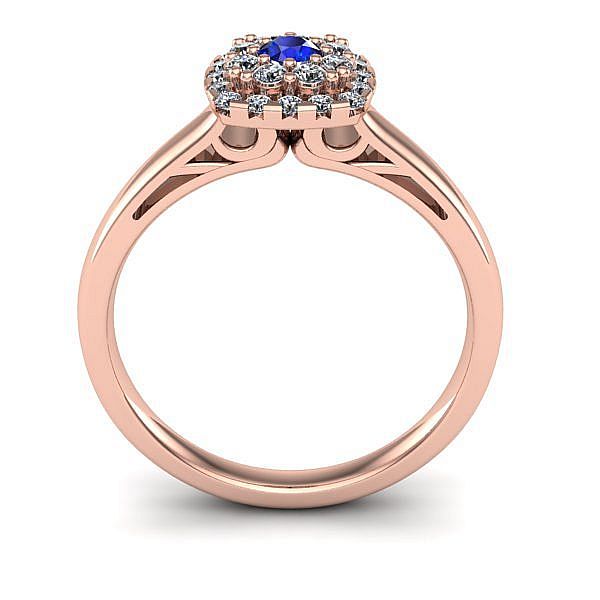 Inel logodna halo cu safir