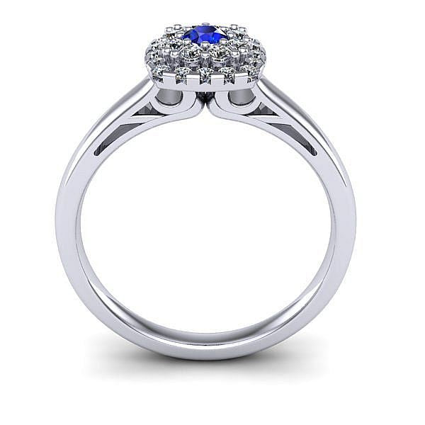 Inel de logodna halo cu safir