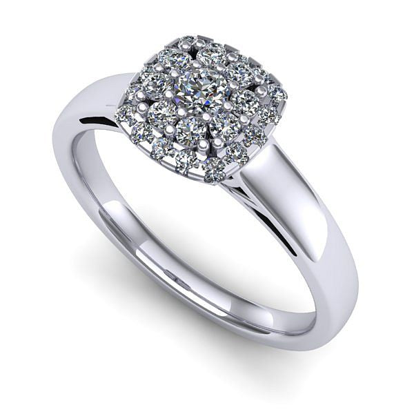 Inel de logodna din aur alb cu diamant
