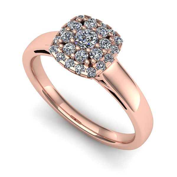 Inel logodna din aur roz cu diamant