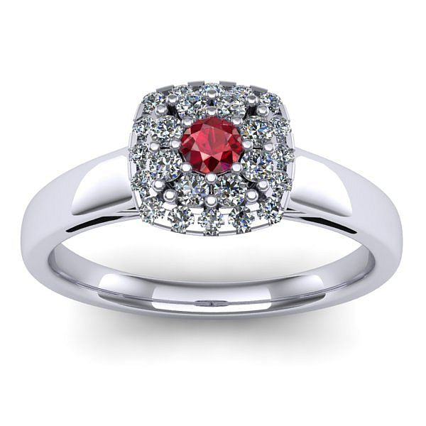 Inel de logodna cu rubin rotund