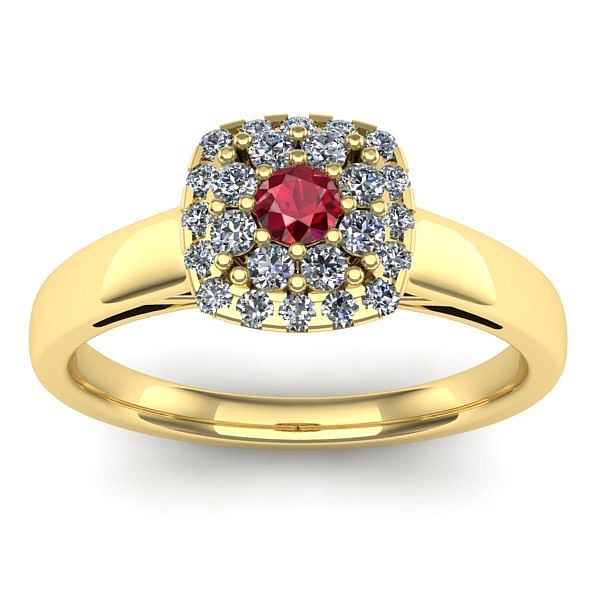 Inel de logodna cu rubin rotund