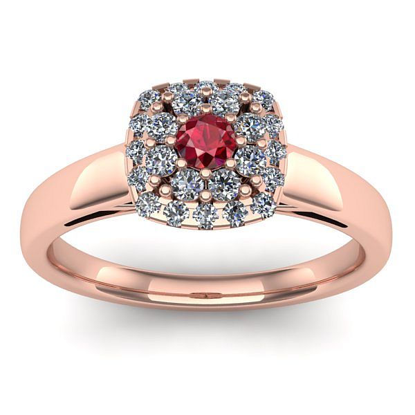 Inel cu rubin rotund